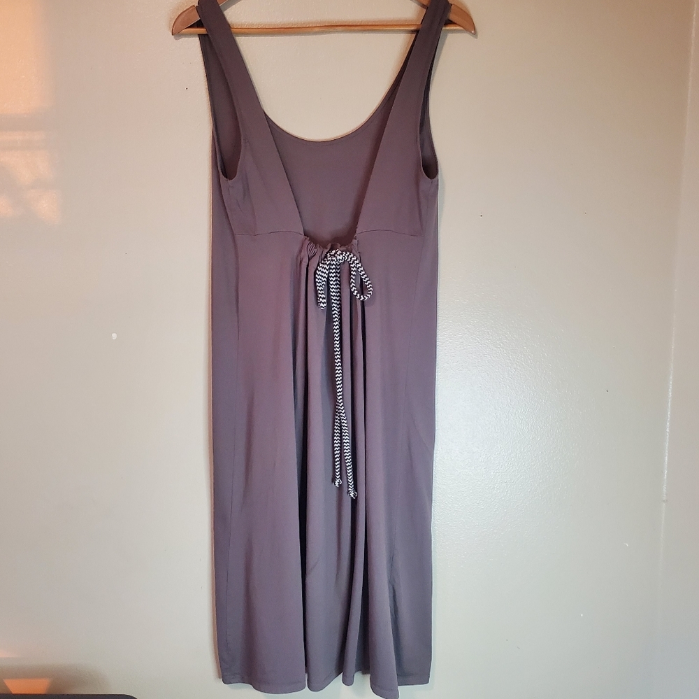 Zara Trafaluc Midi Dress Sleeveless Scoop Neck Open Back Size Plum Gray Small